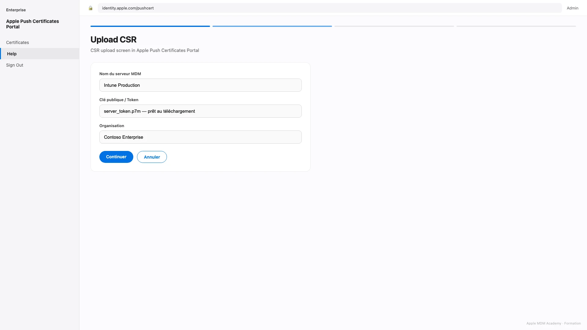 Upload CSR
