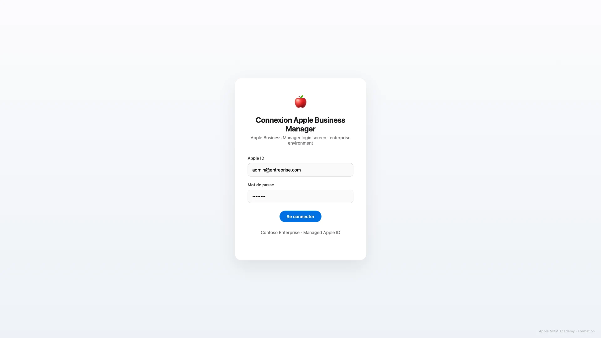 Connexion Apple Business Manager