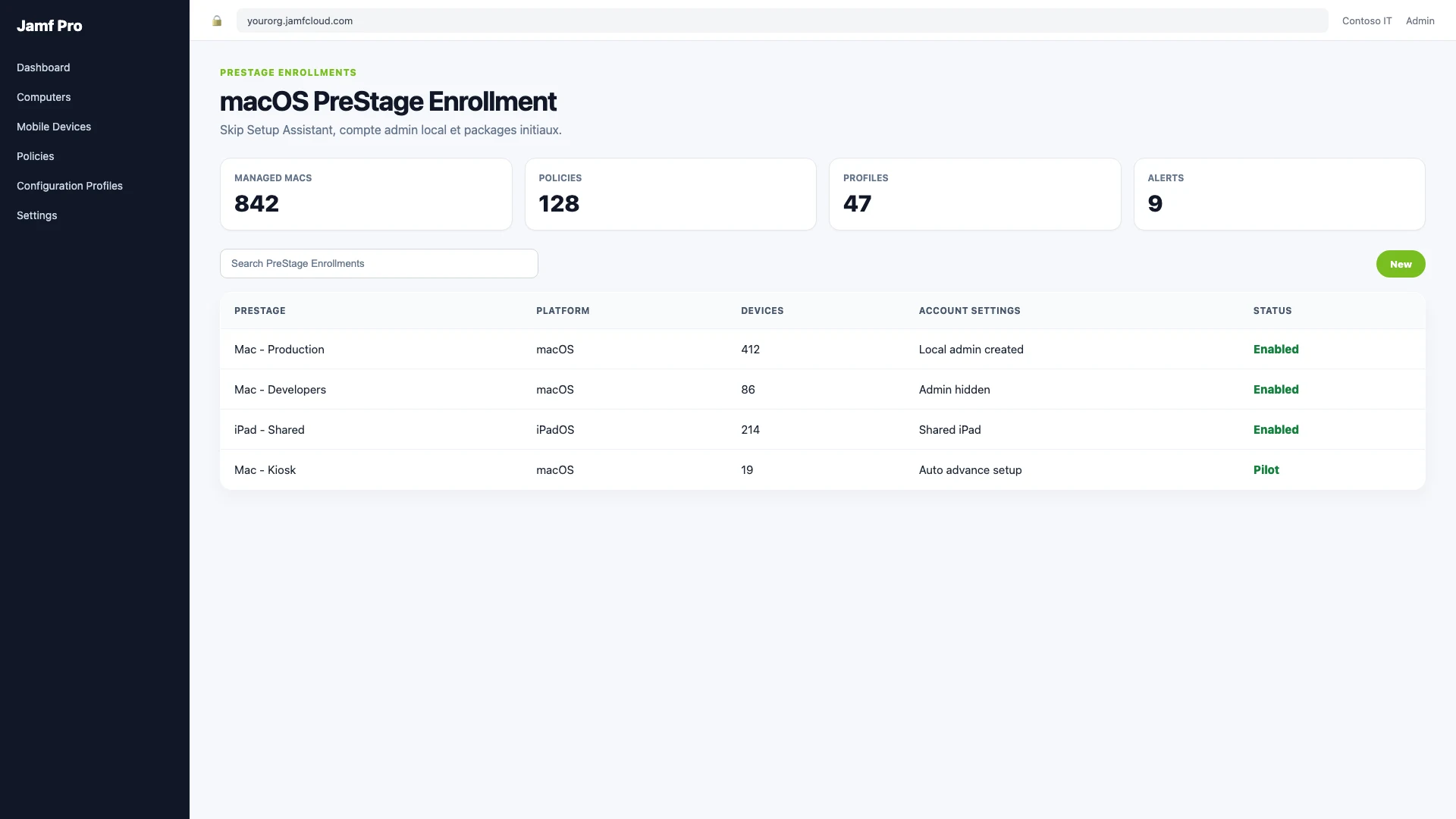 PreStage Enrollment