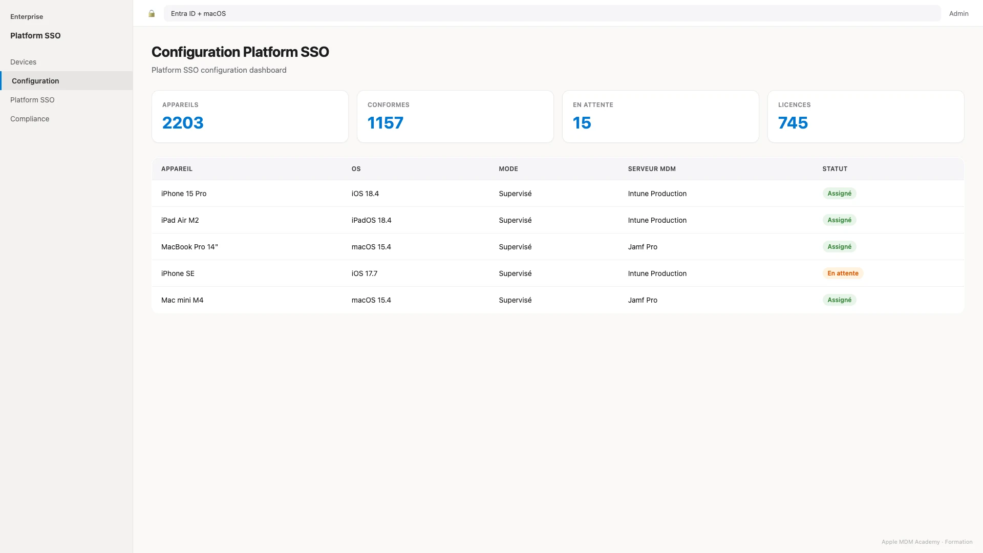 Configuration Platform SSO